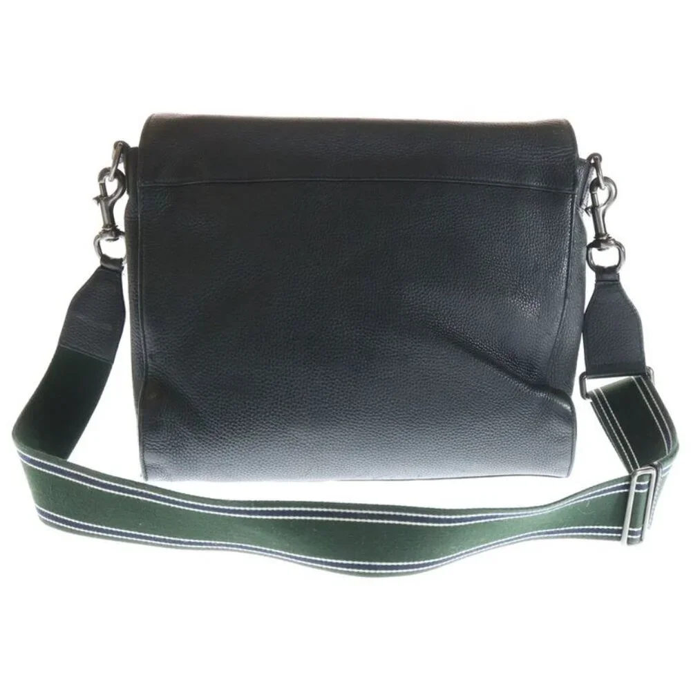 Gucci Leather Messenger Shoulder Bag Gunmetal Black - Picture 2 of 6